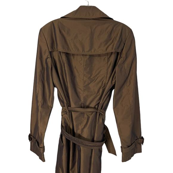 Talbots Size Small Vintage Trench Bronze Brown Coat Belted - Picture 7 of 10